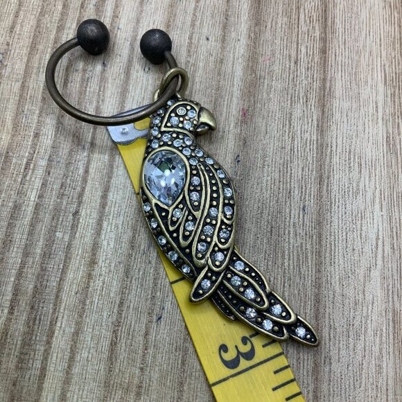 Chico's Gold Tone Rhinestone Parrot Bird 2010 Key Chain - Picture 2 of 5